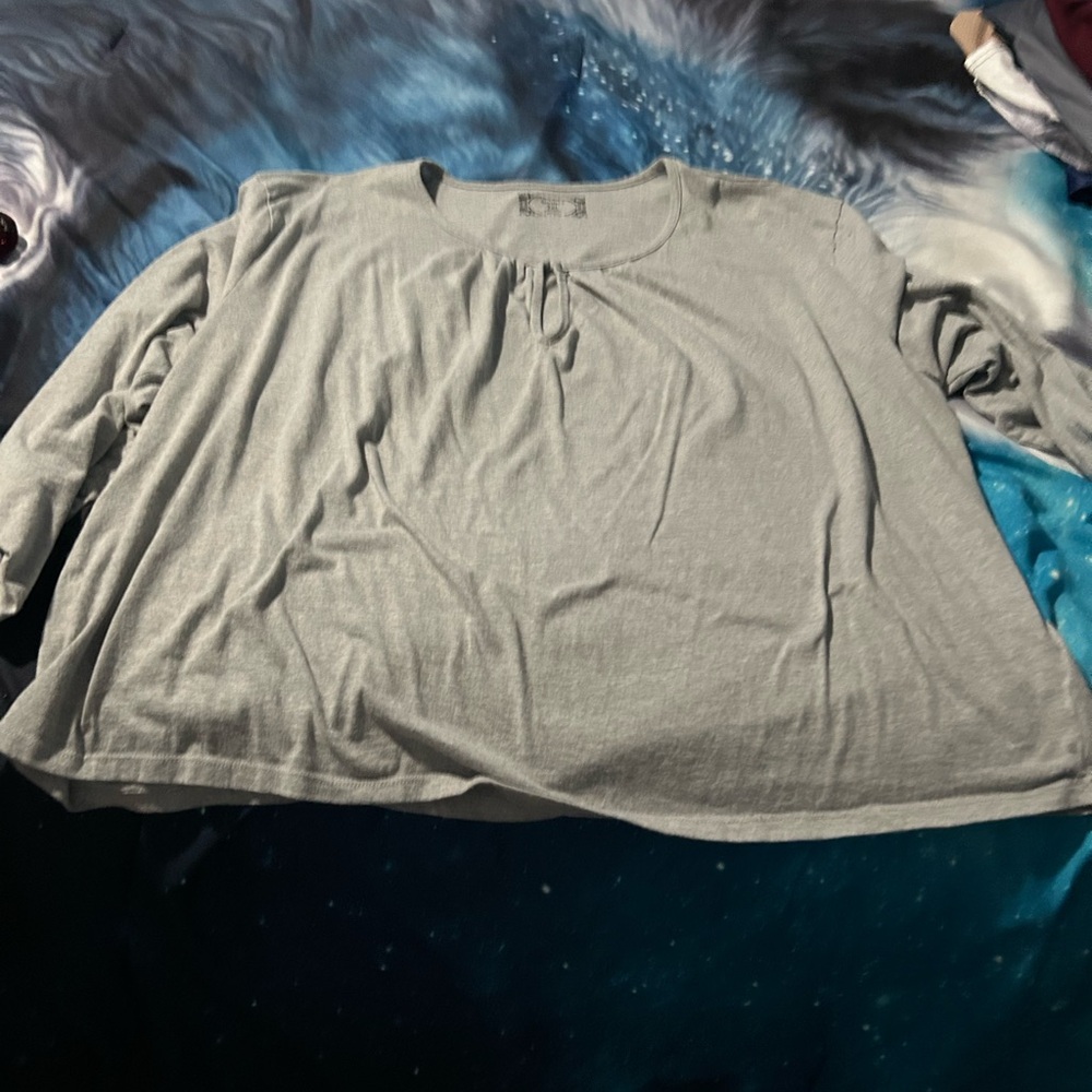Gray Long Sleeve Top
